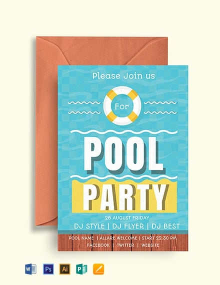 FREE Swimming Pool Party Invitation Template - Word | PSD | InDesign ...
