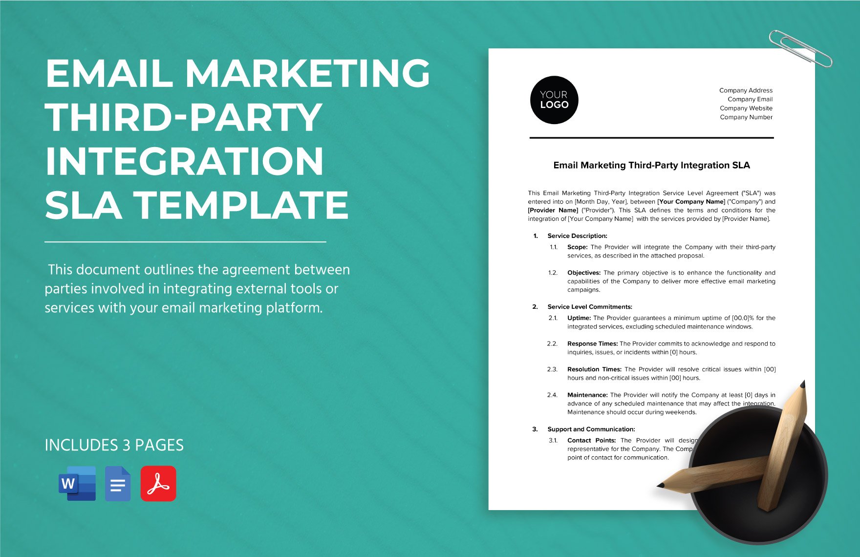 Email Marketing Third-Party Integration SLA Template