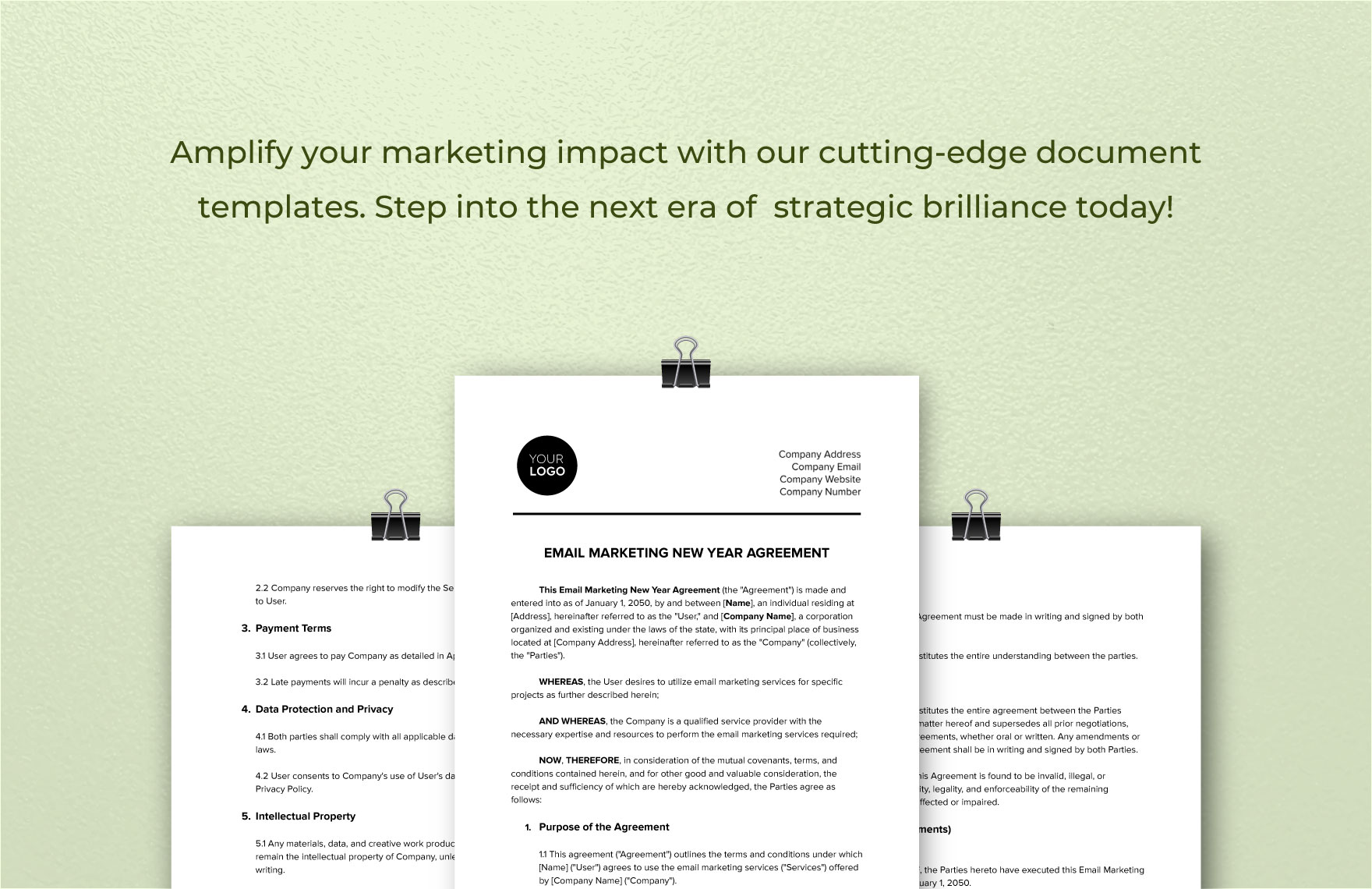 Email Marketing New Year Agreement Template