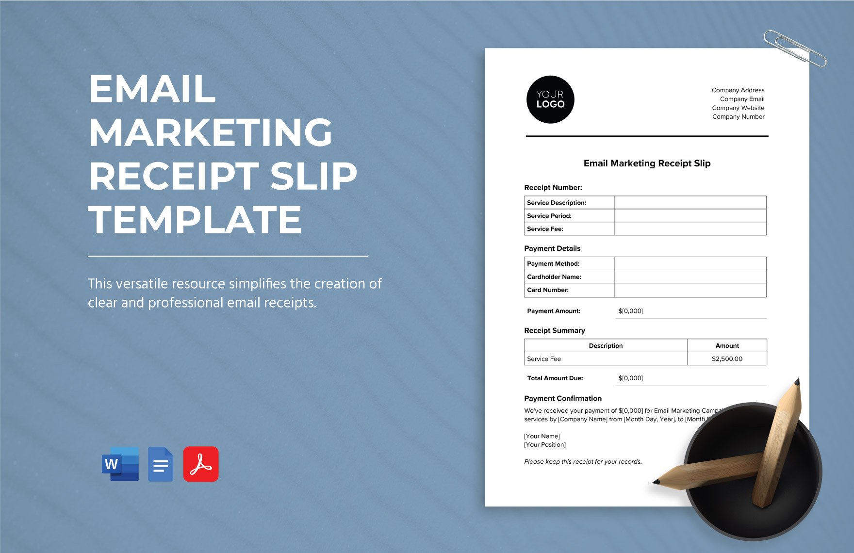 Email Marketing Receipt Slip Template
