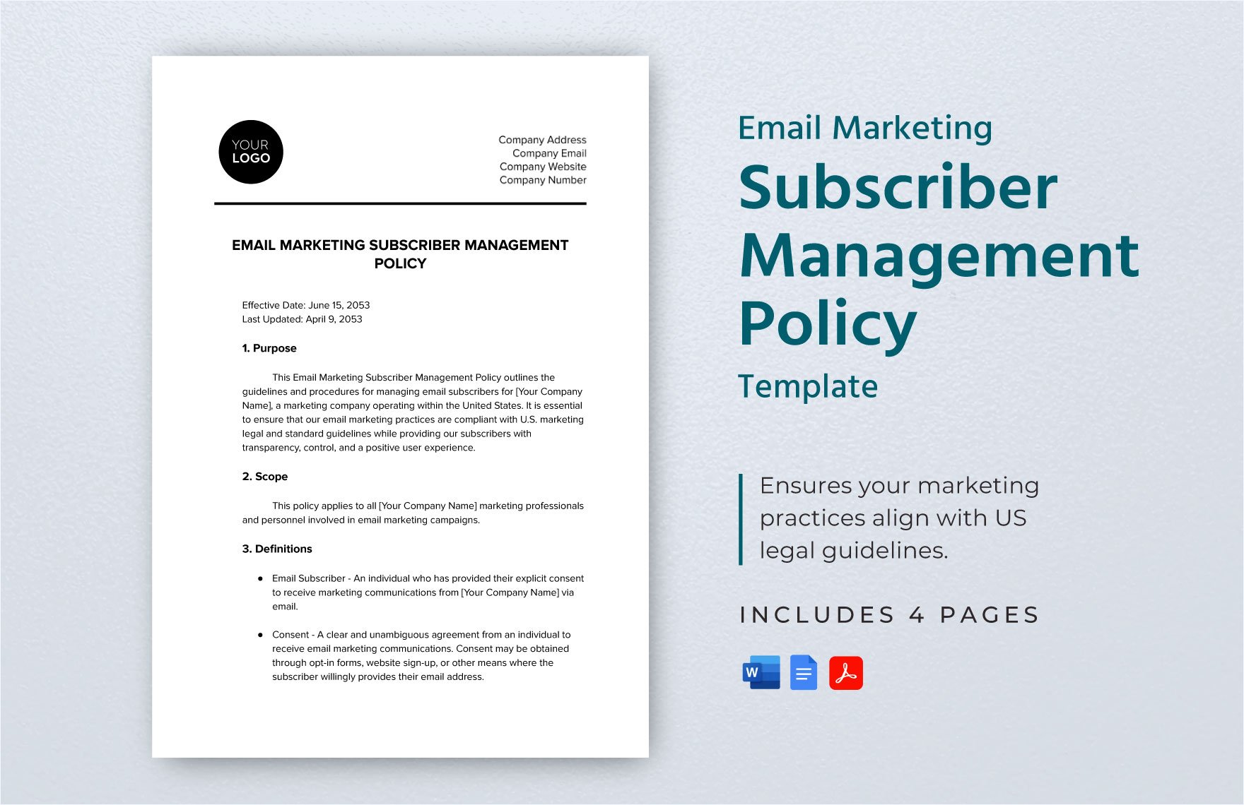 Email Marketing Subscriber Management Policy Template