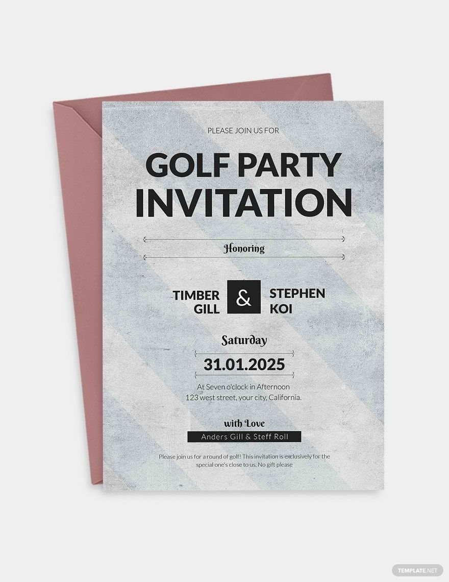Simple Golf Party Invitation Template