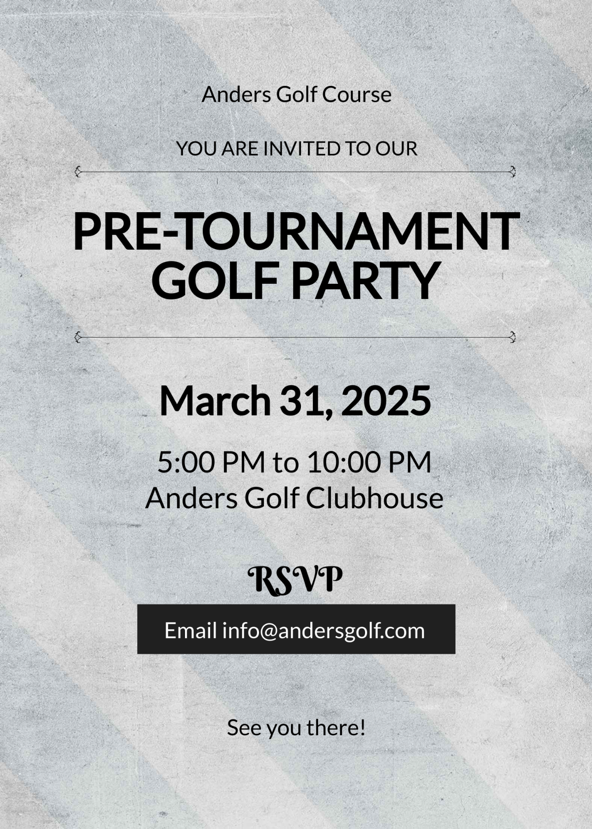 Simple Golf Party Invitation Template