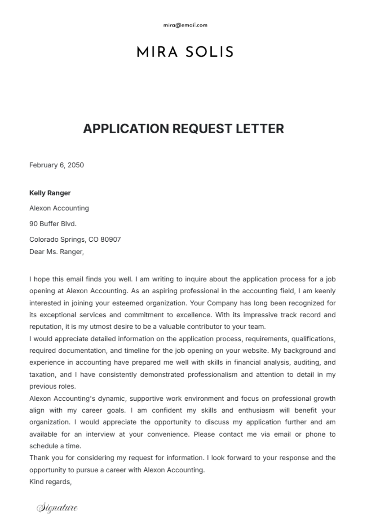 Application Request Letter Template - Edit Online & Download