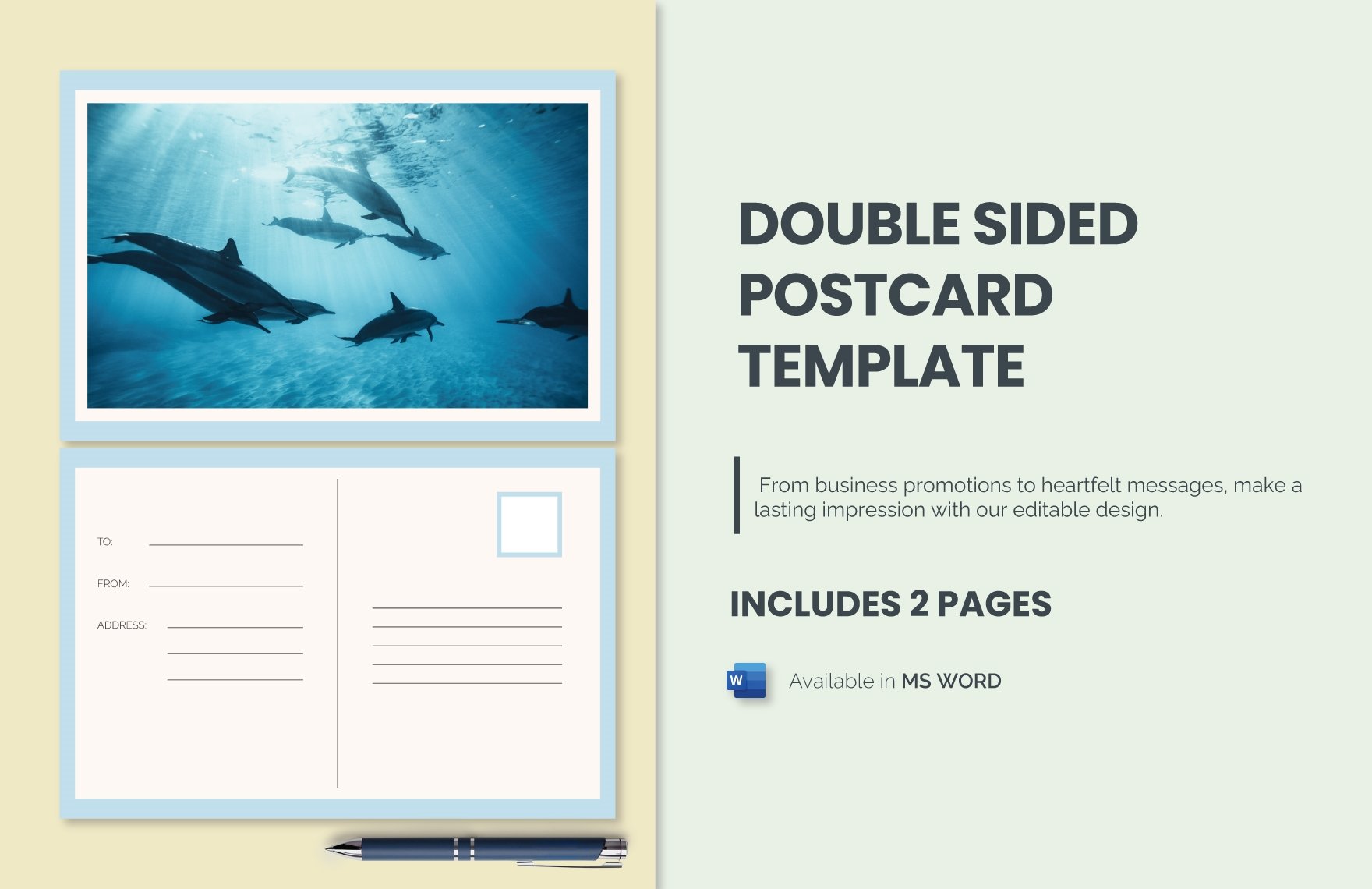 Double Sided Postcard Template