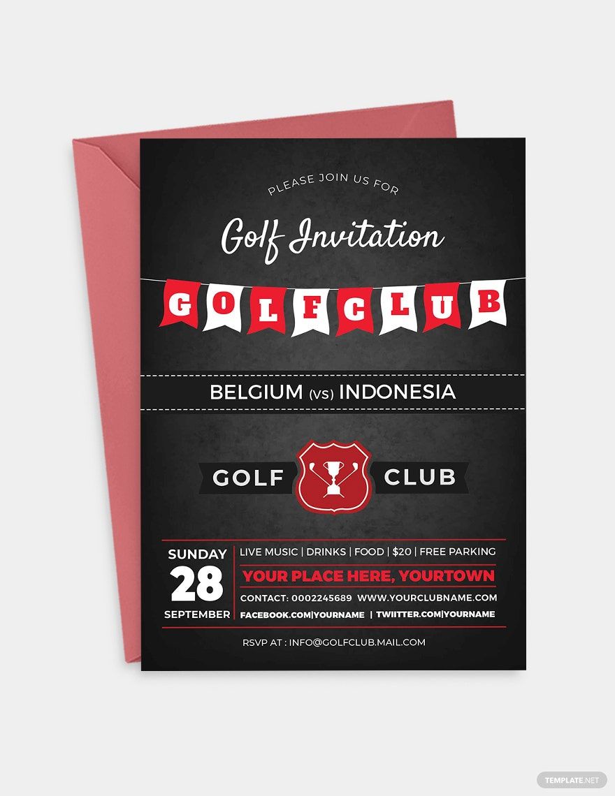 Golf Club Party Invitation Template