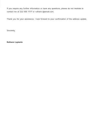 Free Change of Address Letter to Bank Template to Edit Online