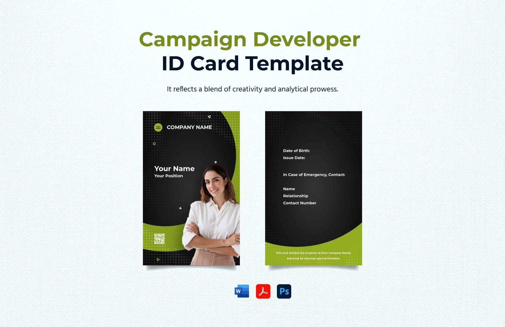 Campaign Developer ID Card Template