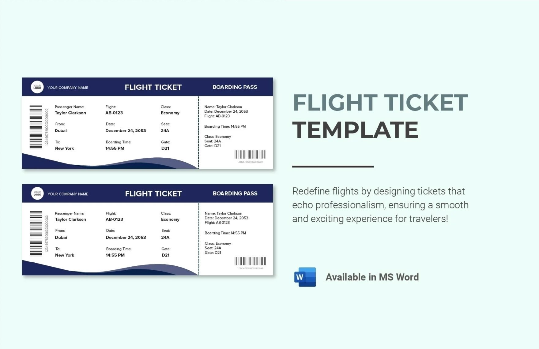 Flight Ticket Template