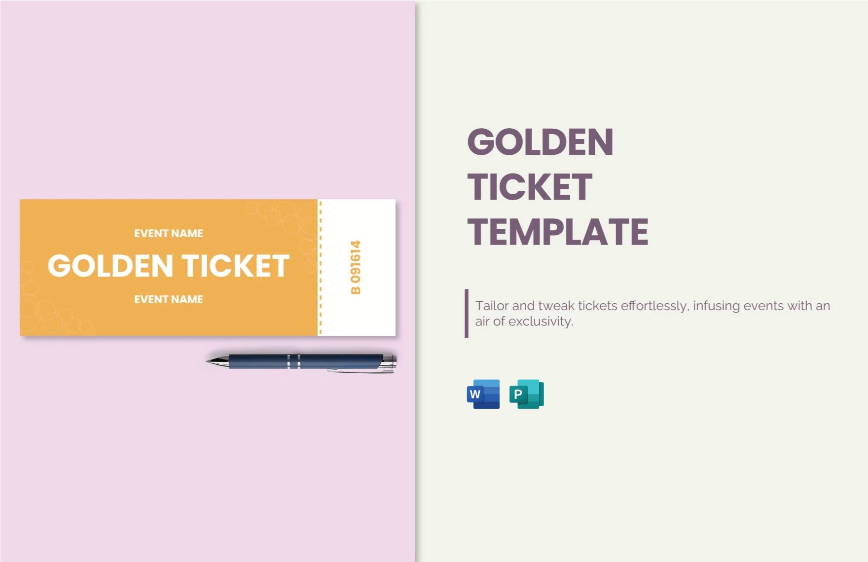 Golden Ticket Template in Word, Publisher
