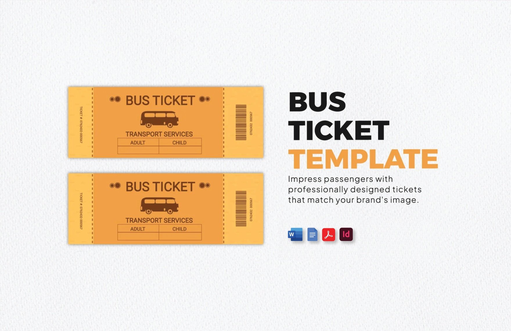 Bus Ticket Template in Word, Google Docs, PDF, InDesign
