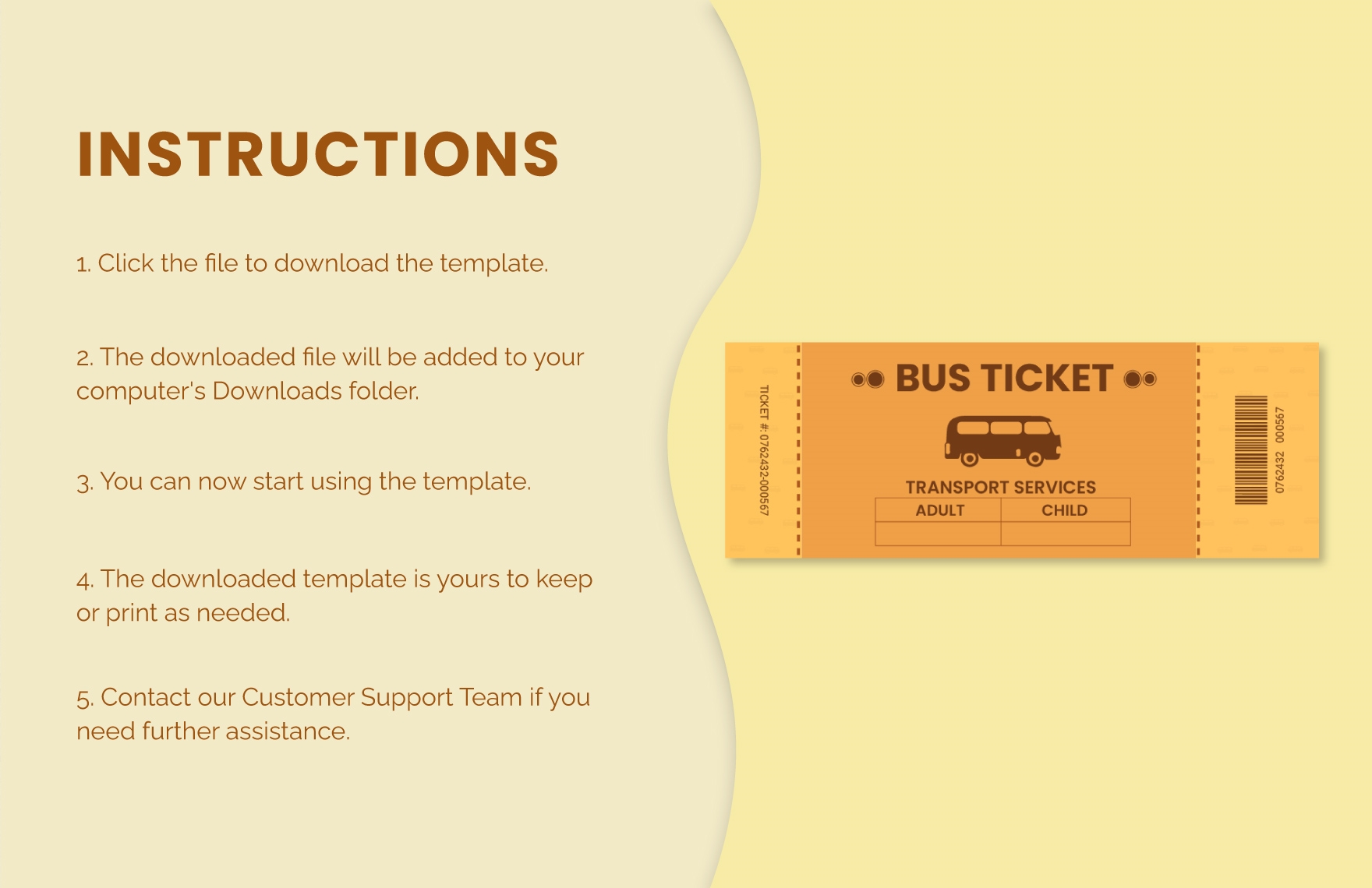 travel ticket format in word