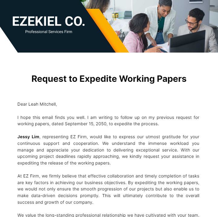 Expedite Request Letter  Template