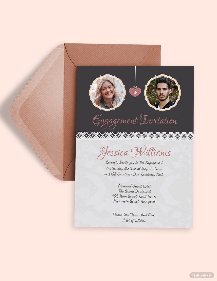elegant engagement invitation card template