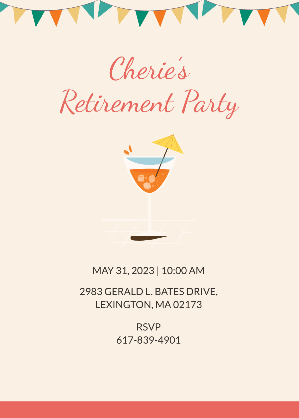 Elegant Retirement Party Invitation Template