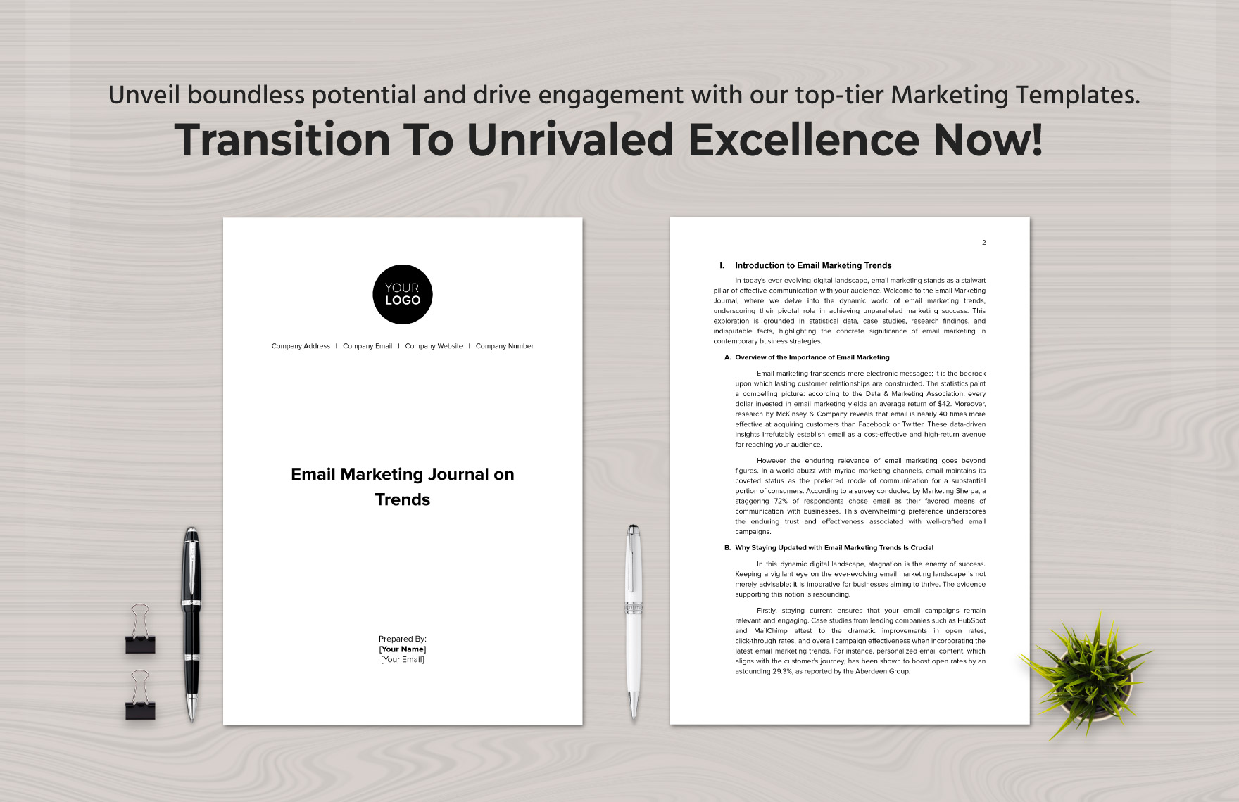 Email Marketing Journal on Trends Template