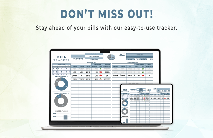 Bill Tracker Template