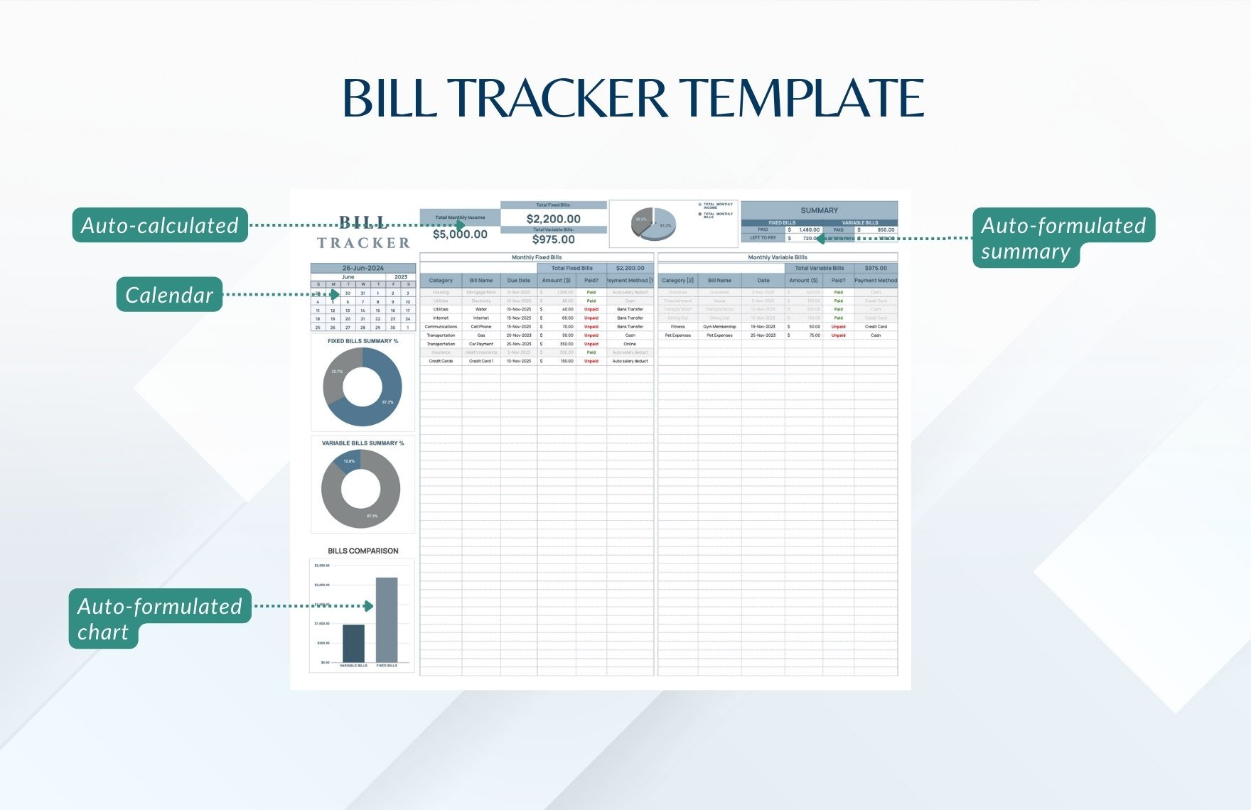 Bill Tracker Template
