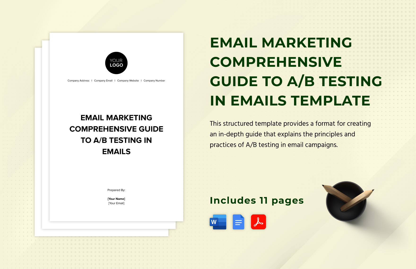 Email Marketing Comprehensive Guide to A/B Testing in Emails Template in Word, Google Docs, PDF