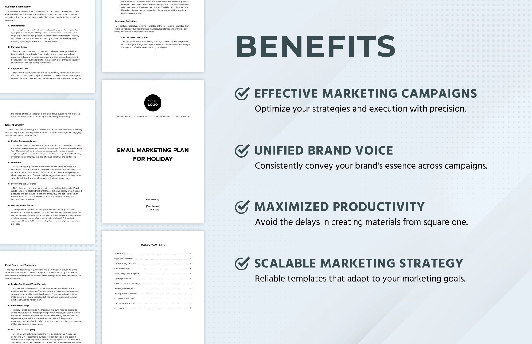 Email Marketing Plan for Holiday Template