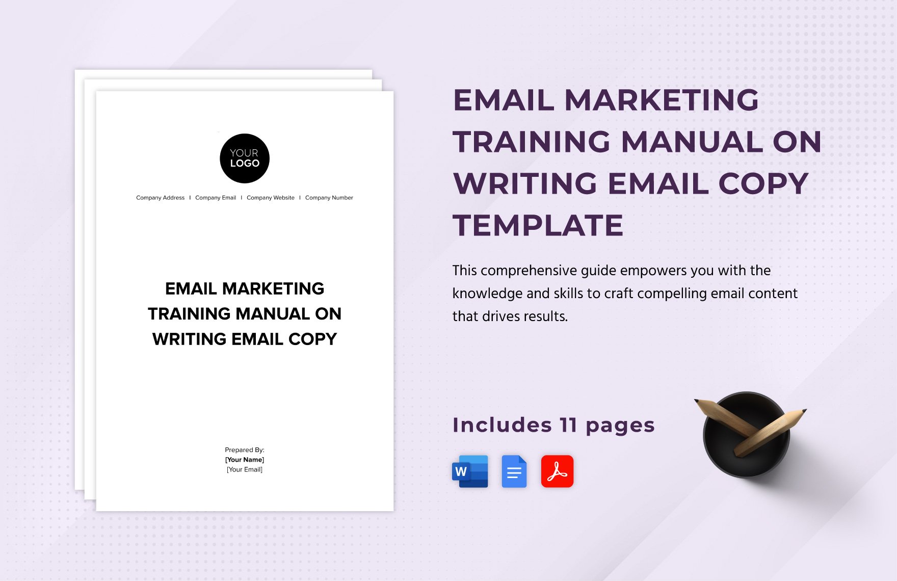Email Marketing Training Manual on Writing Email Copy Template