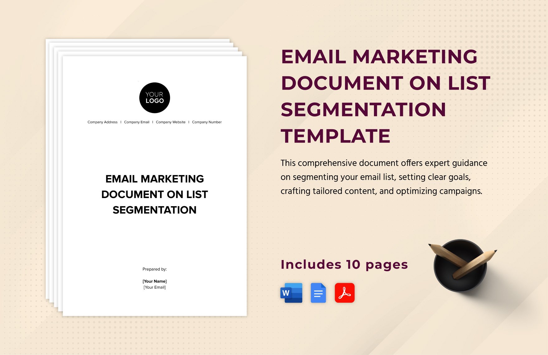 Email Marketing Document on List Segmentation Template