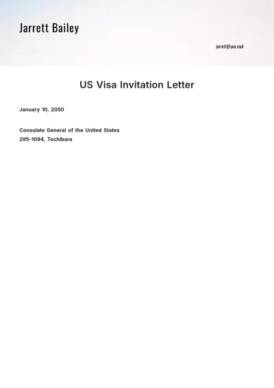 Free US Visa Invitation Letter Template to Edit Online