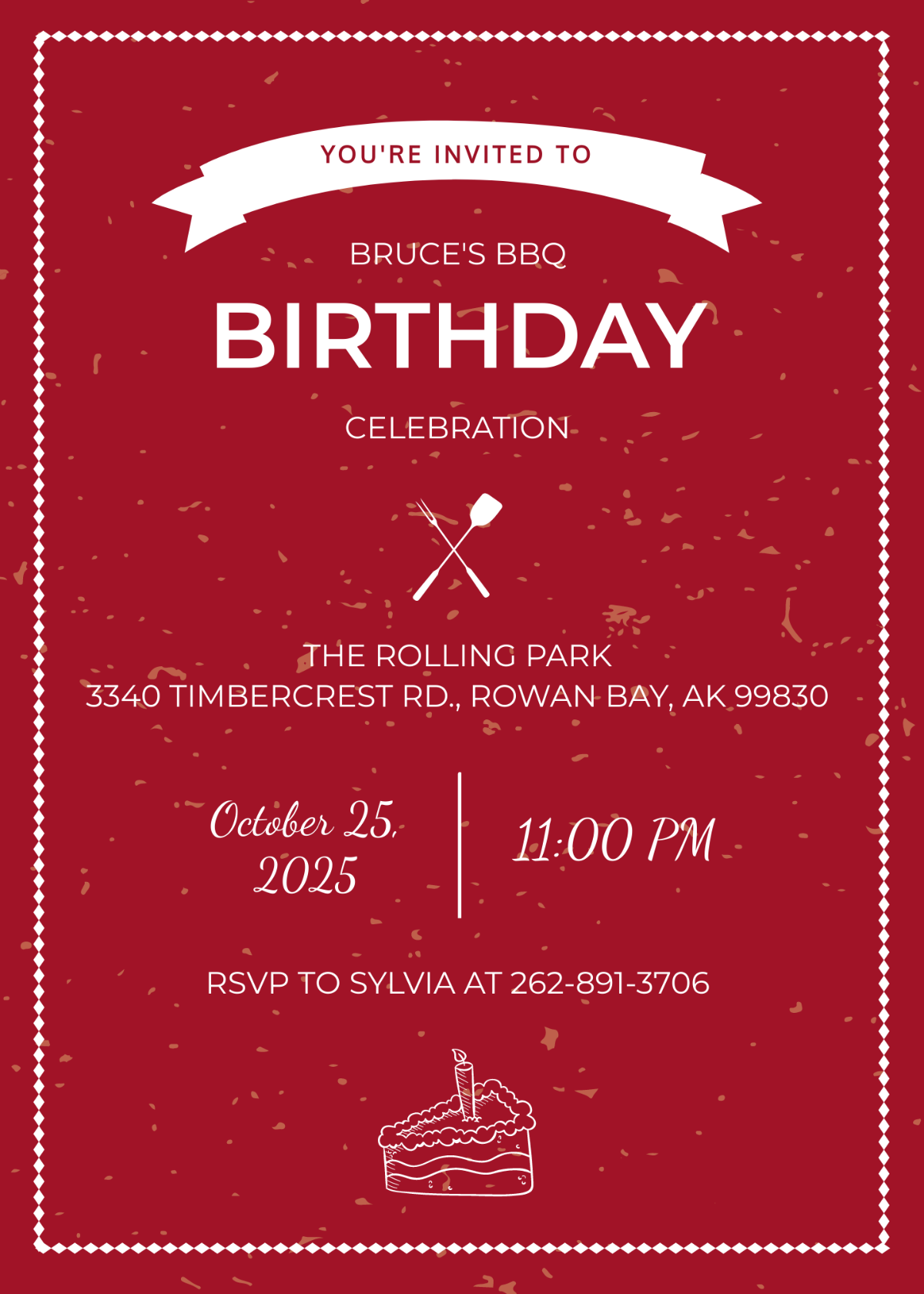 BBQ Birthday Celebration Invitation Template