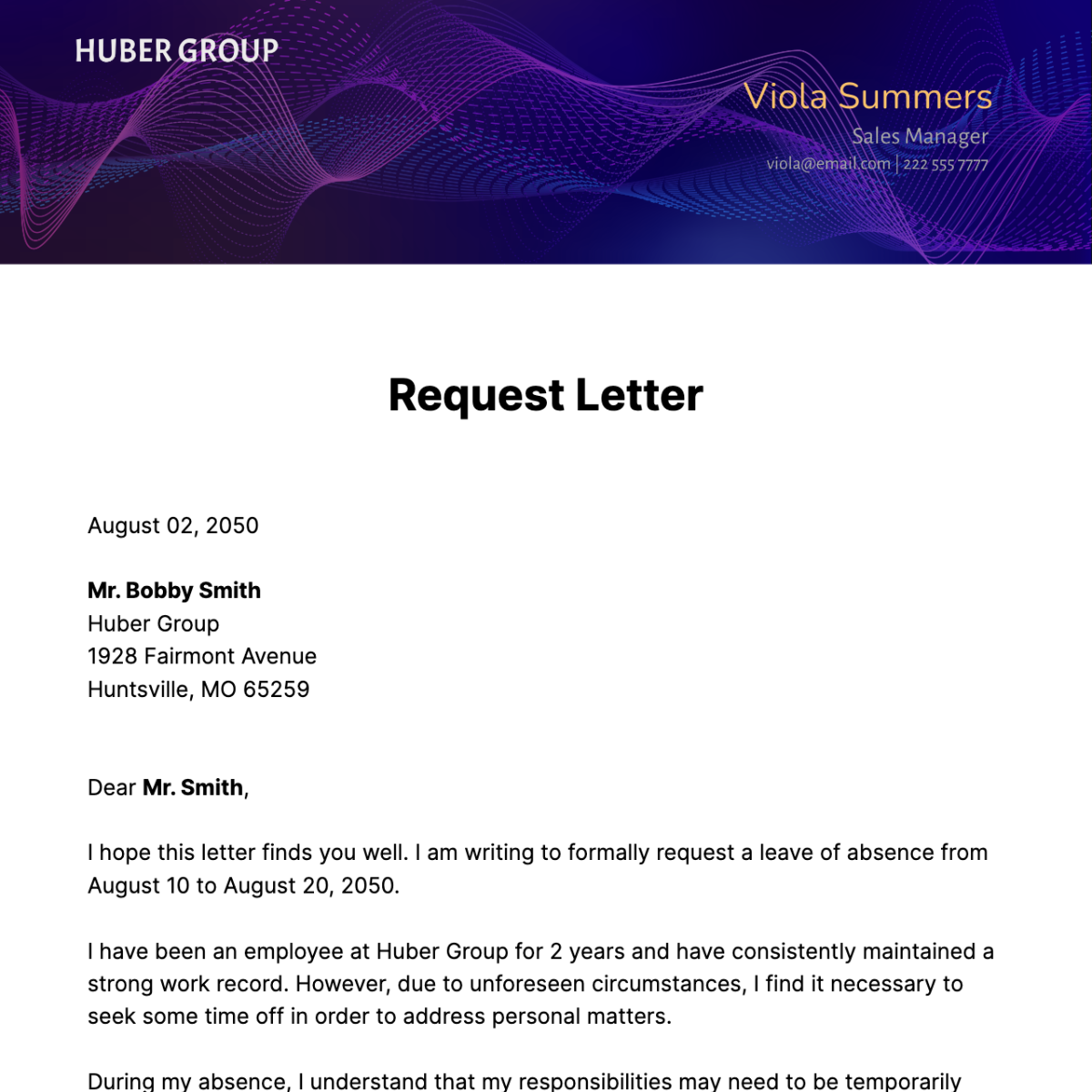 Request Letter  Template