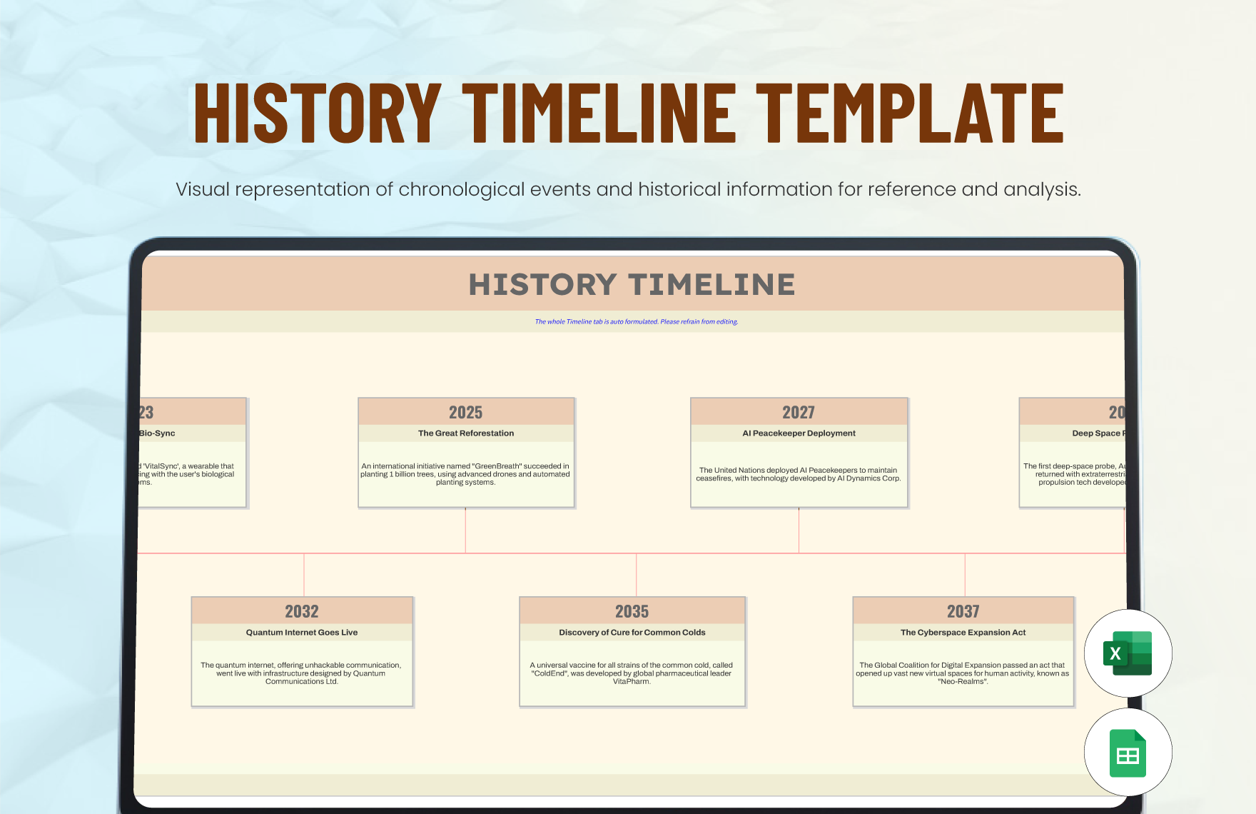 Free History Timeline Template in Excel, Google Sheets
