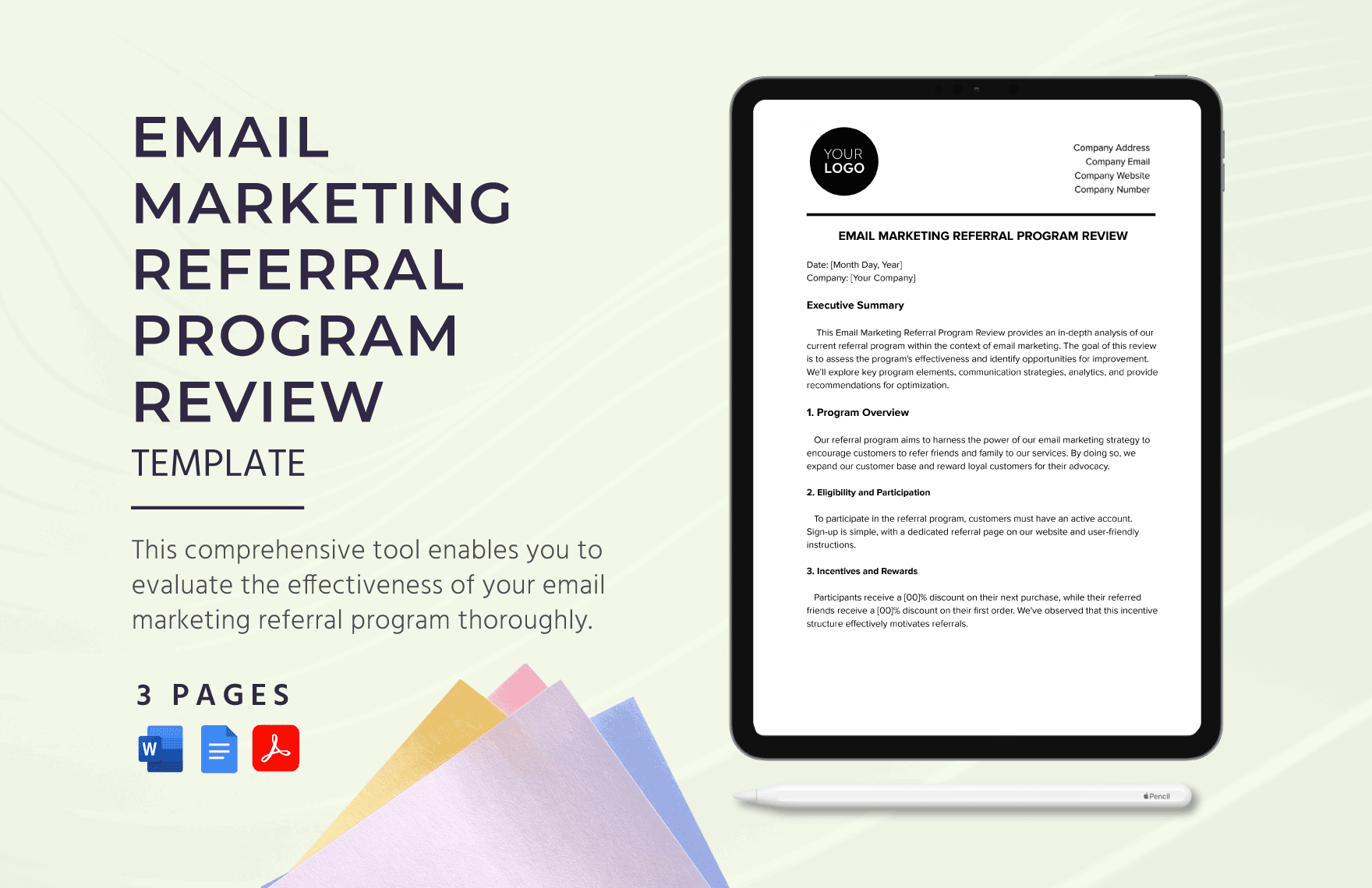 Email Marketing Referral Program Review Template