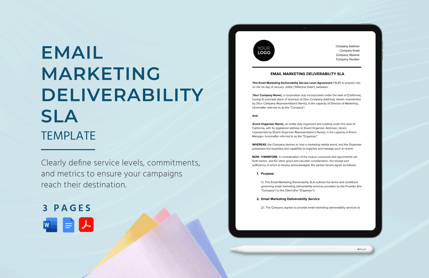 Email Marketing Deliverability SLA Template