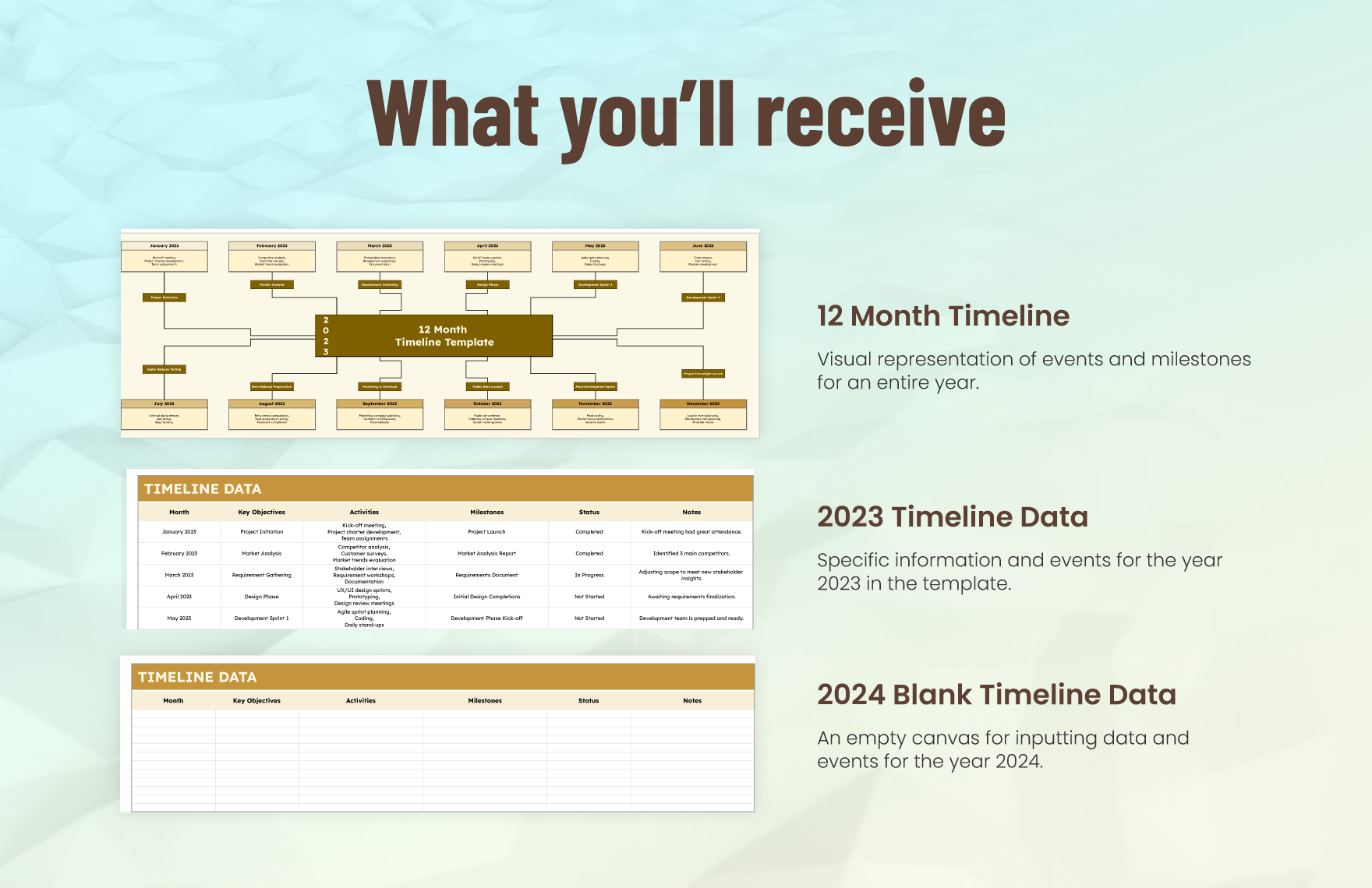 12 Month Timeline Template
