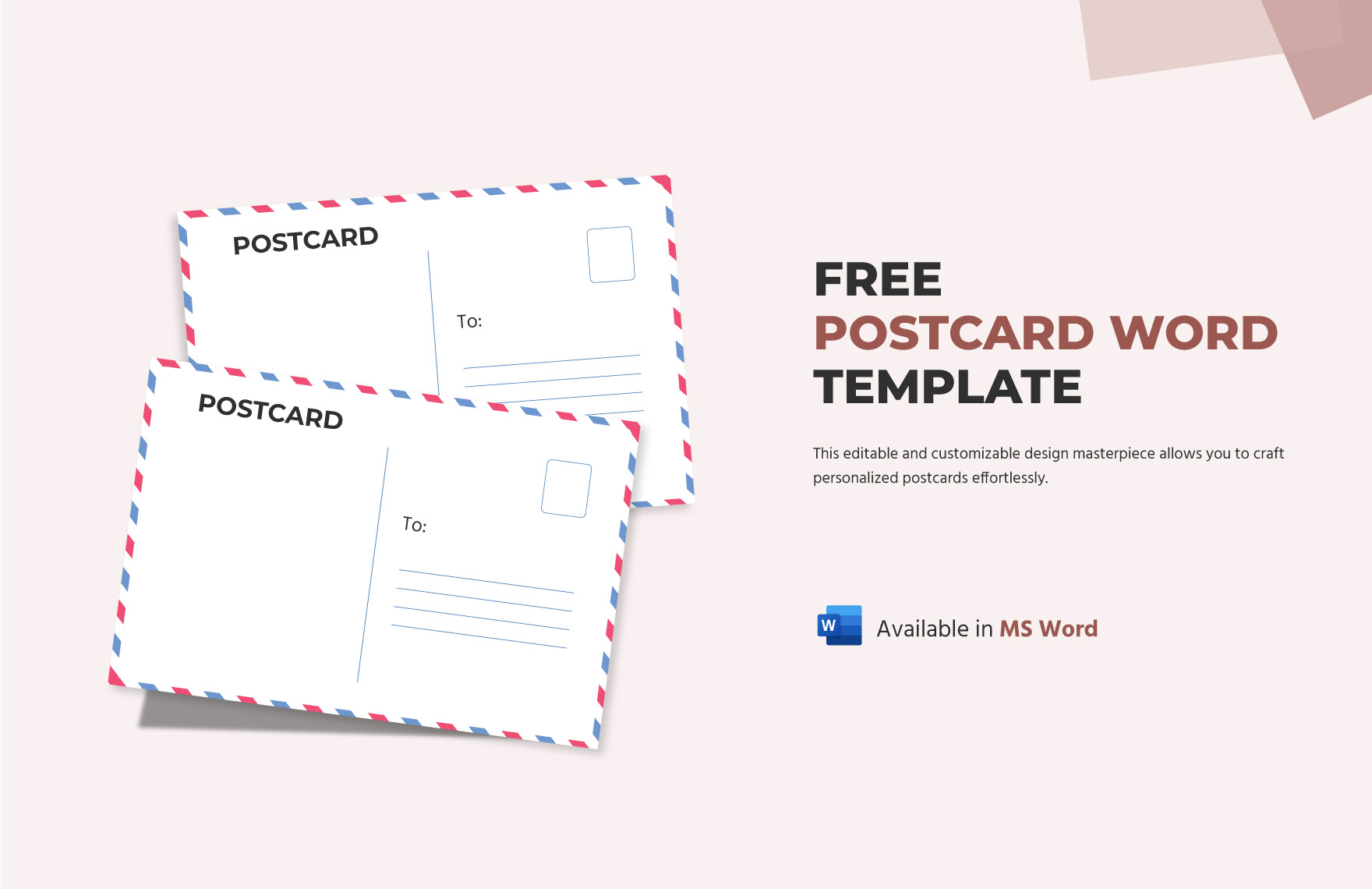 Free Editable Postcard Templates in Word to Download