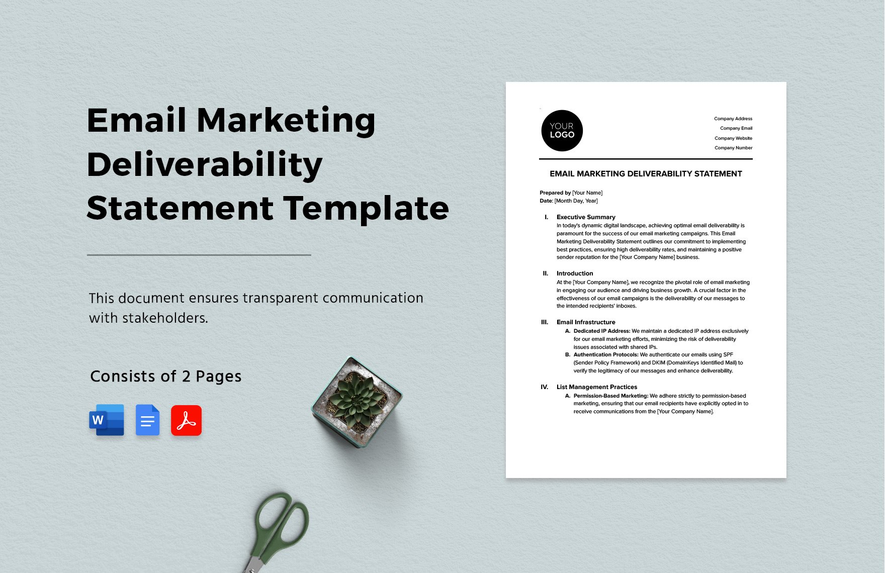 Email Marketing Deliverability Statement Template