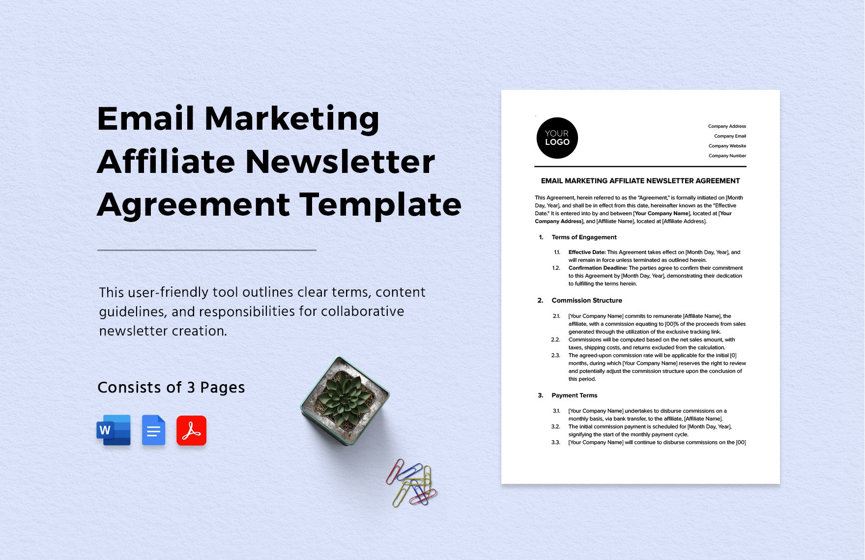 Email Marketing Affiliate Newsletter Agreement Template