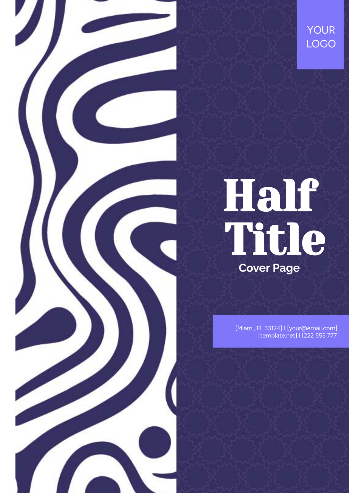 Half Title Page Cover Template