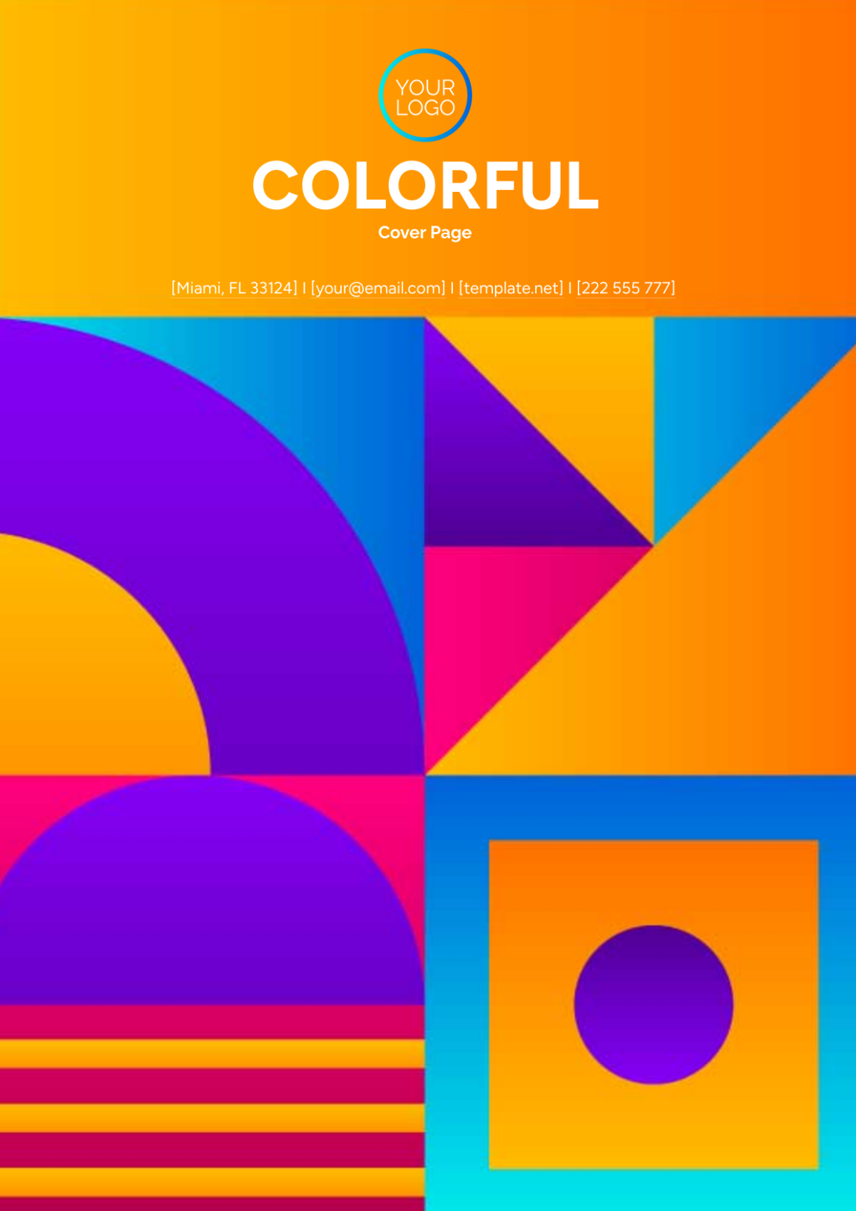 Free Colorful Cover Page Template