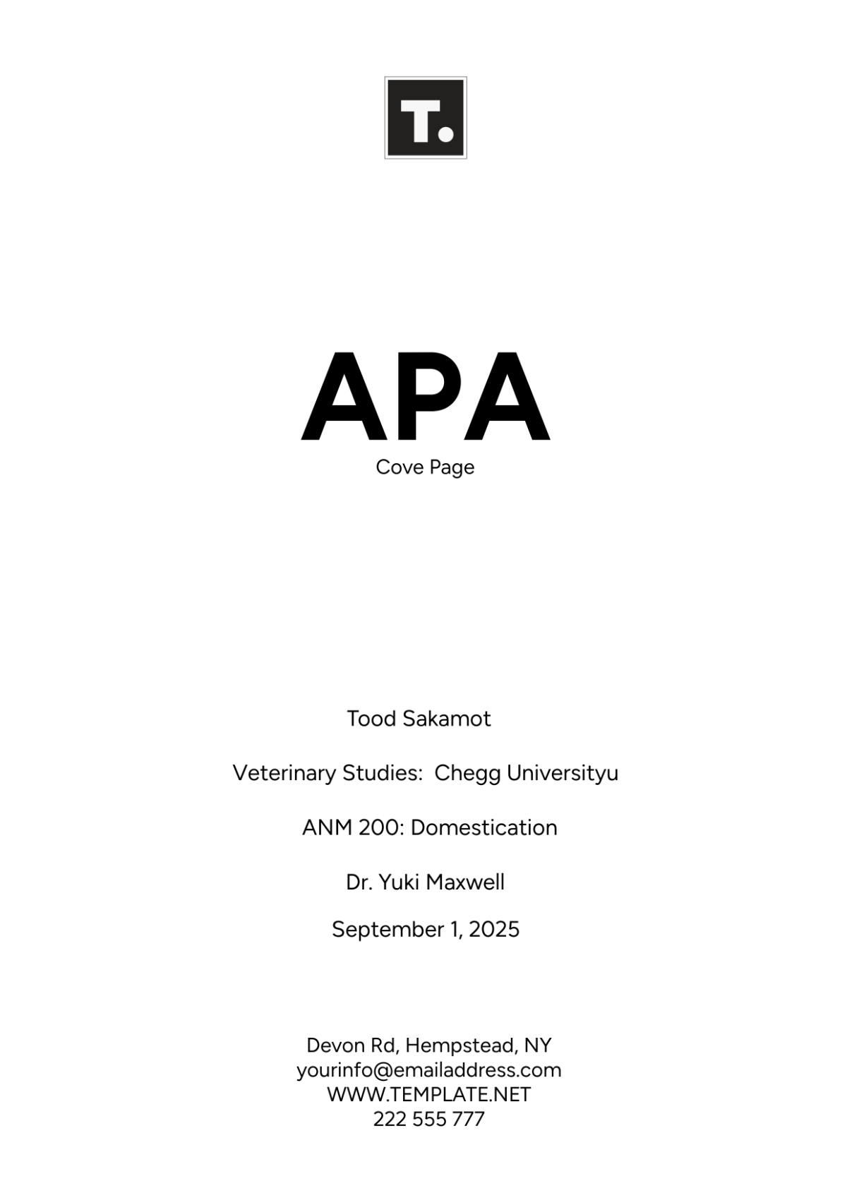 APA Cover Page