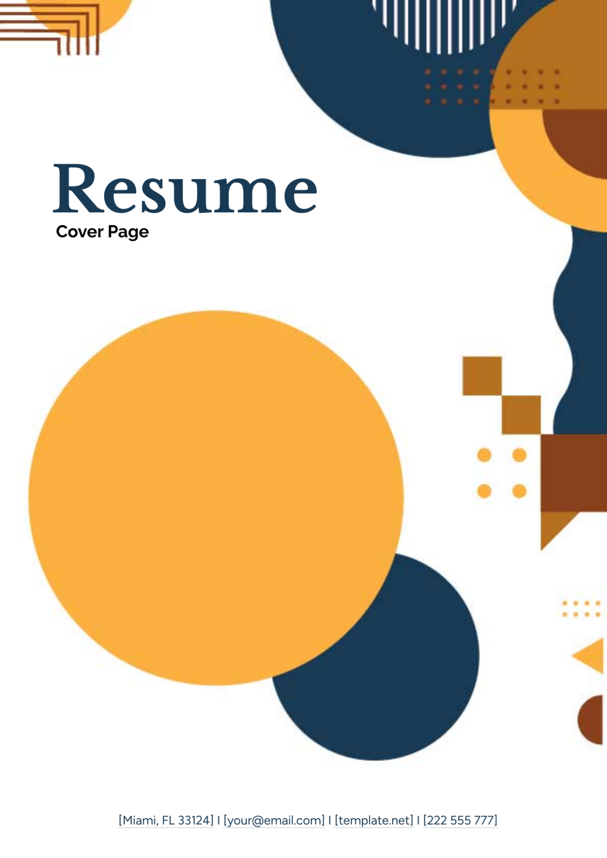 Resume Cover Page Template