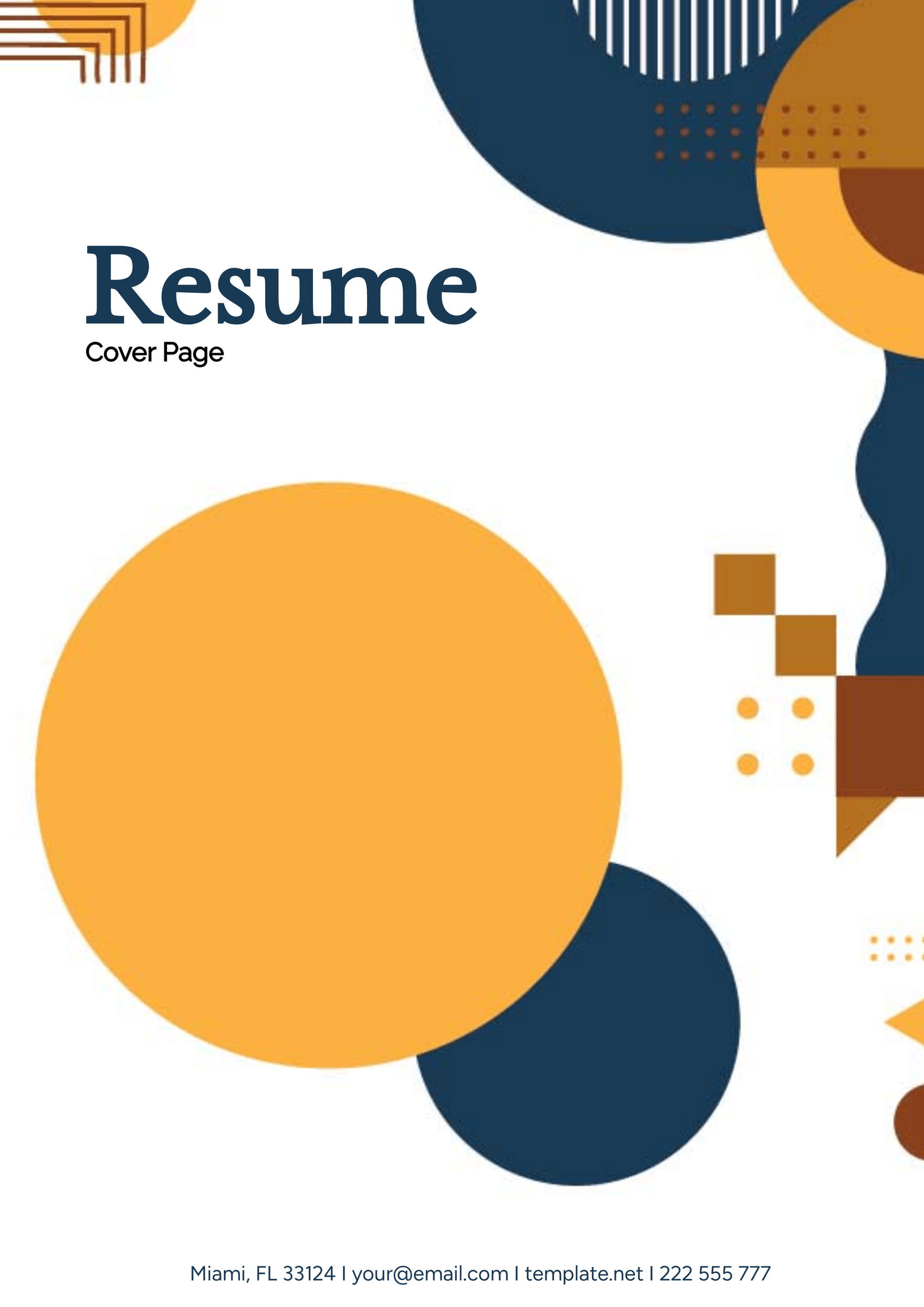 what does a cover page for a resume look like