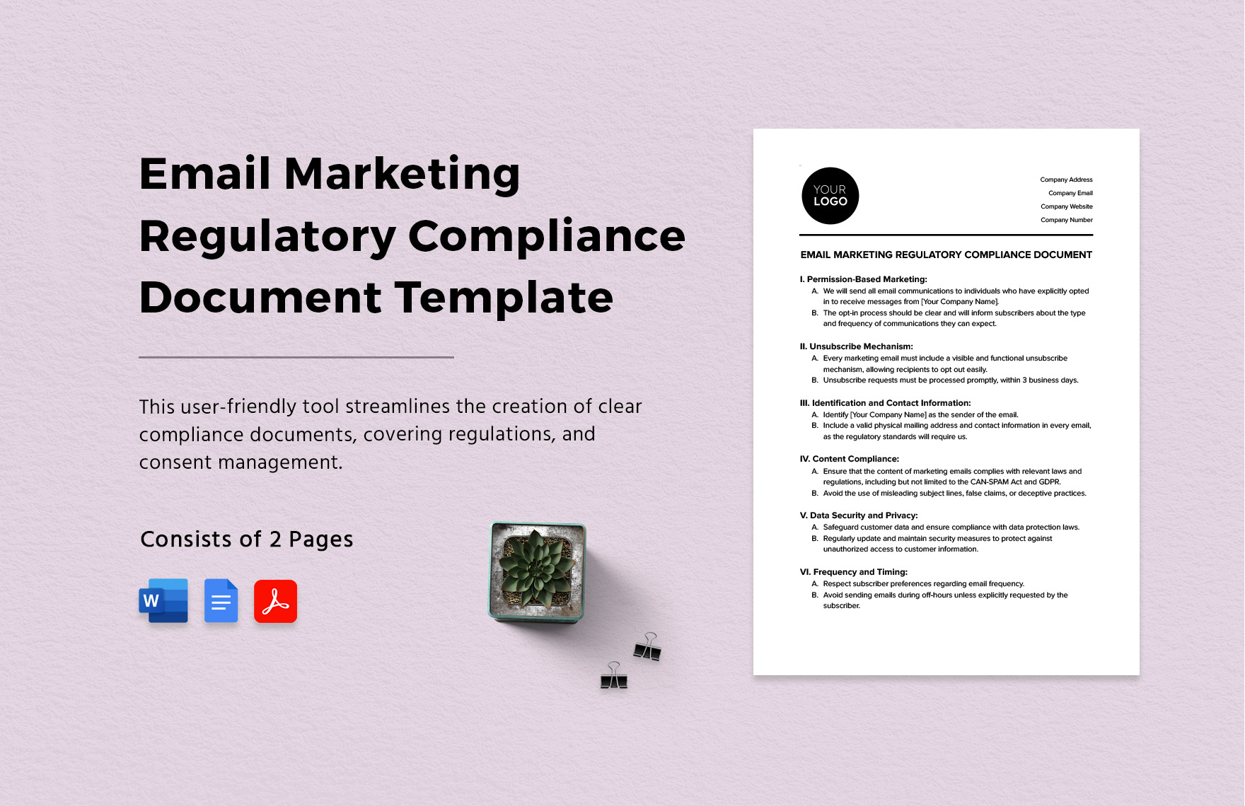 Email Marketing Regulatory Compliance Document Template in Word, Google Docs, PDF