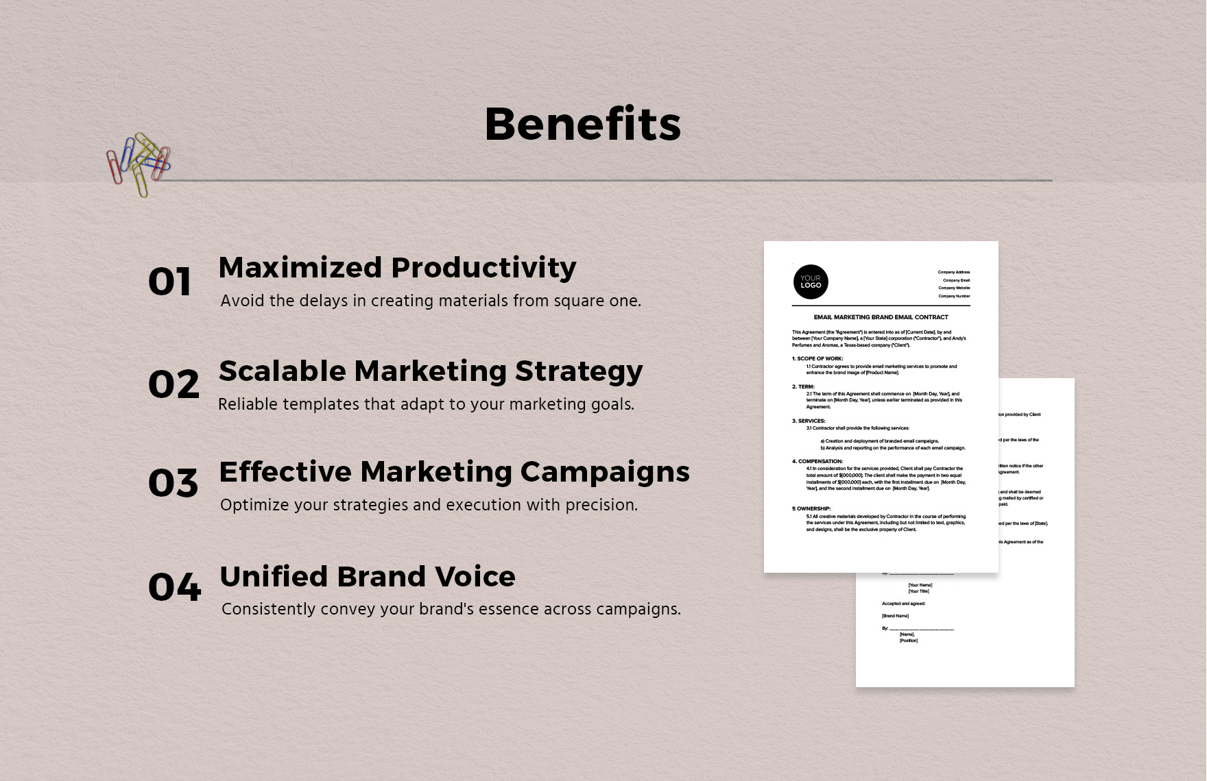 Email Marketing Brand Email Contract Template