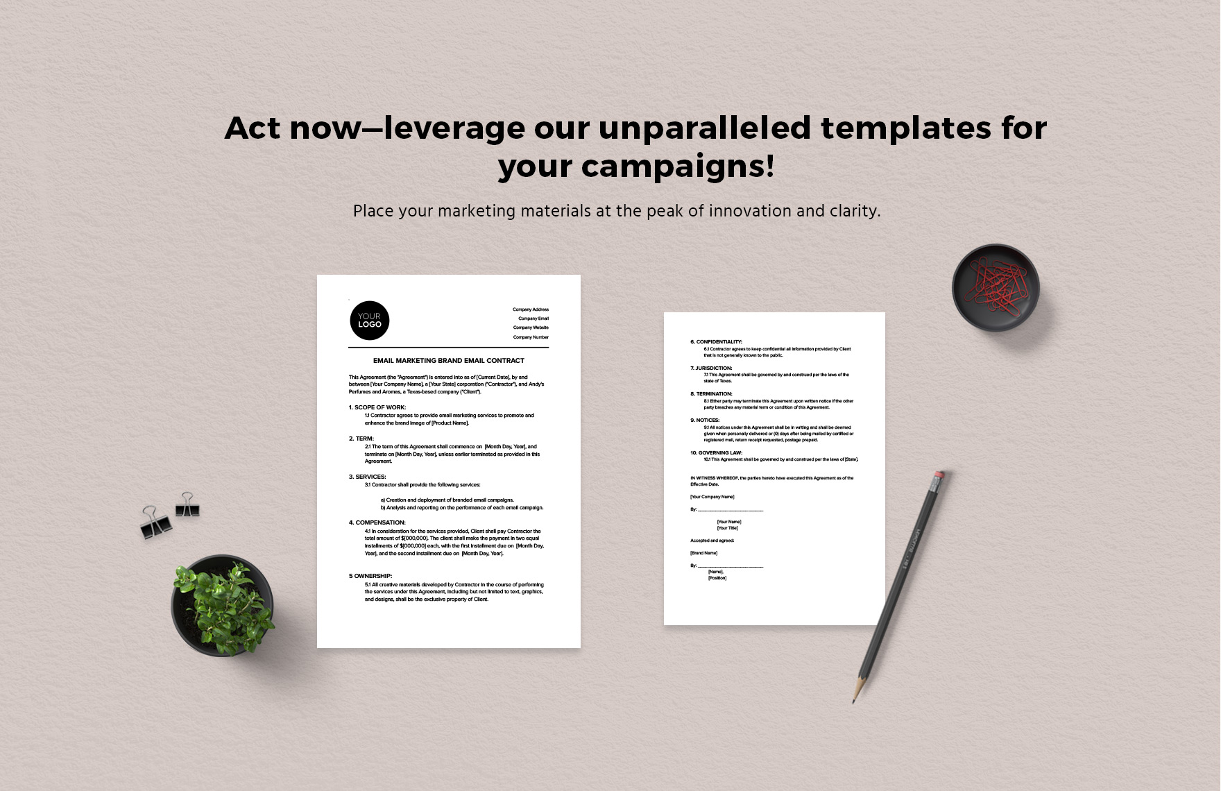 Email Marketing Brand Email Contract Template