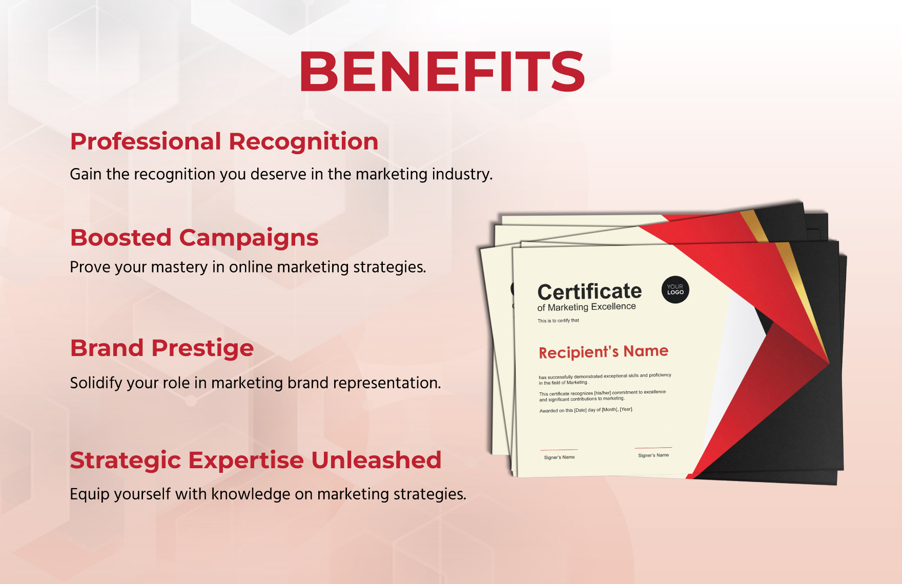 Marketing Excellence Certificate Template