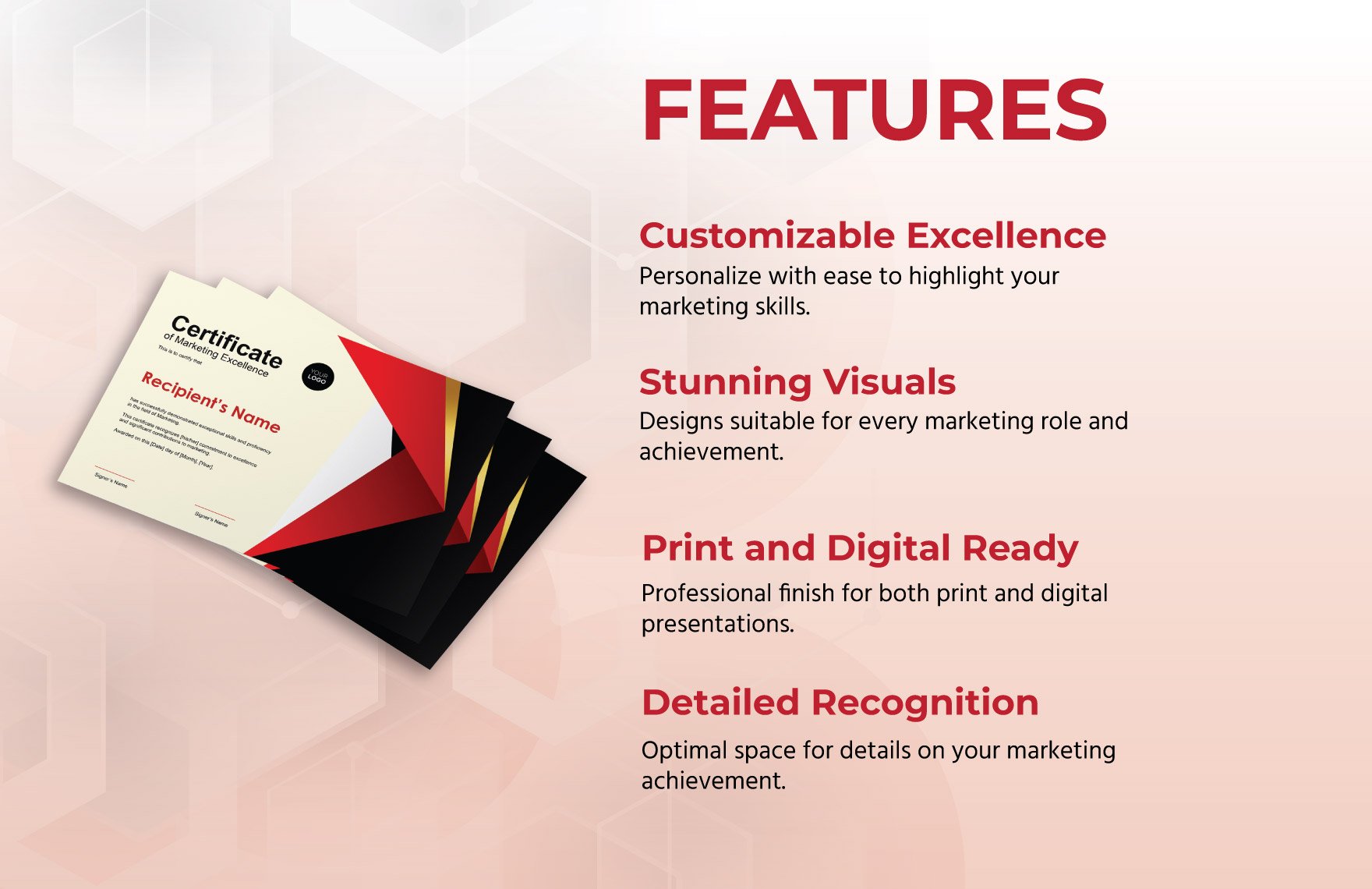 Marketing Excellence Certificate Template