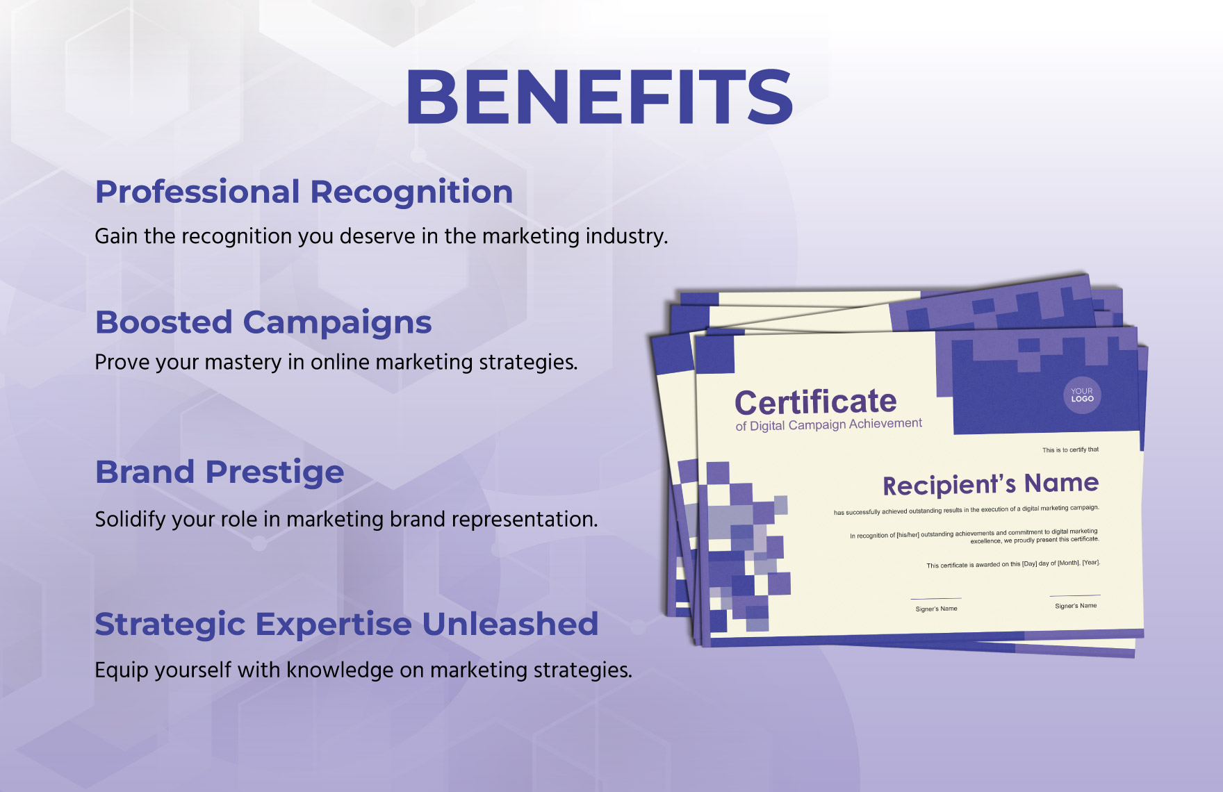 Digital Campaign Achievement Certificate Template