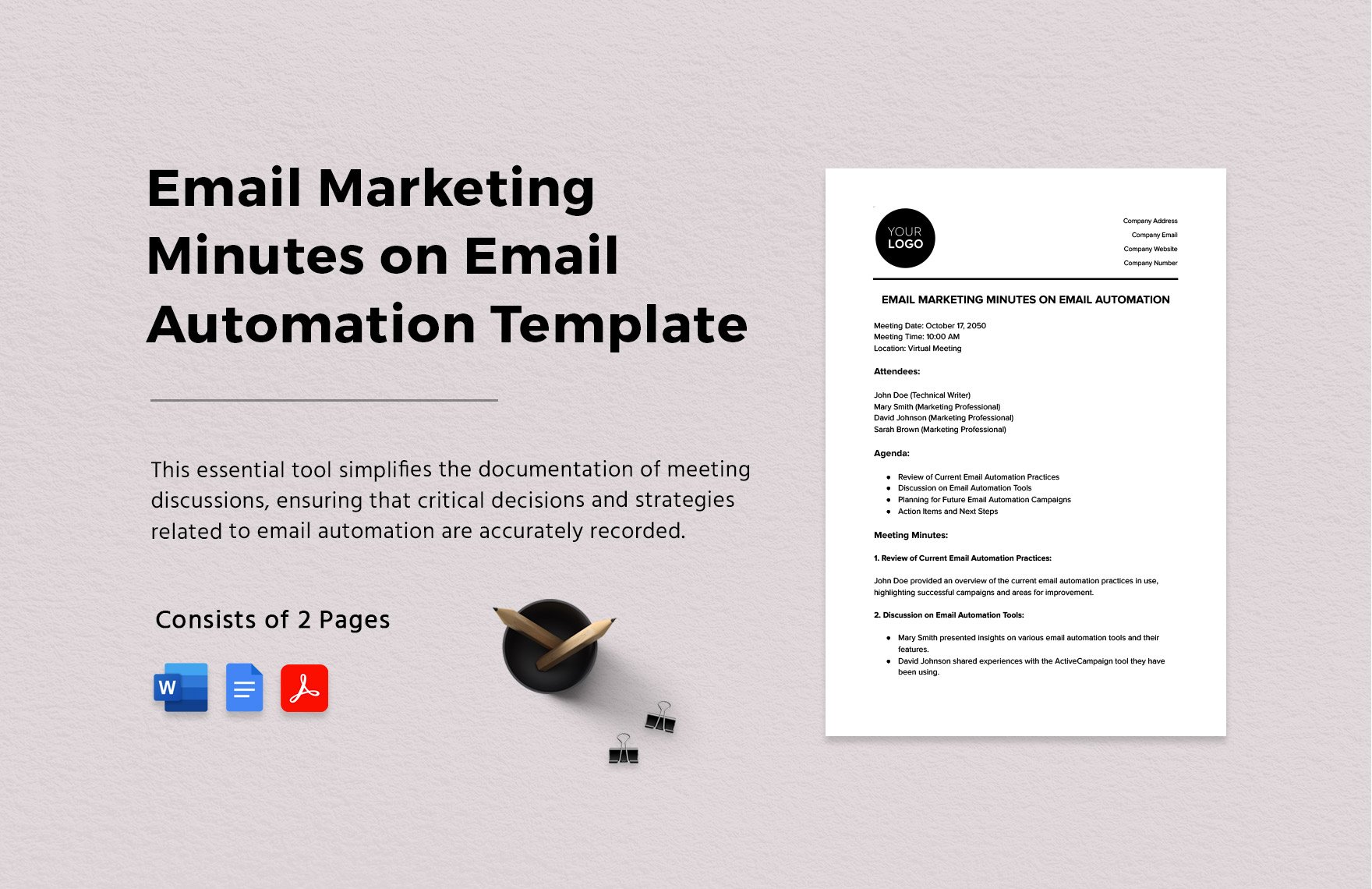 Email Marketing Minutes on Email Automation Template