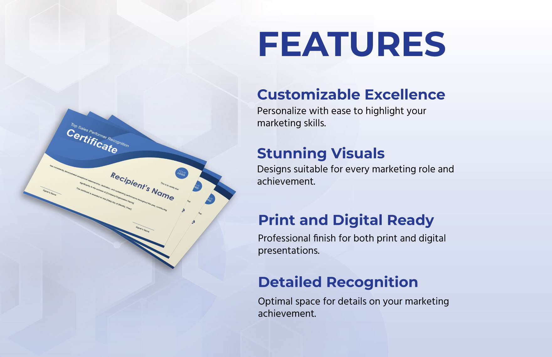 Top Sales Performer Recognition Certificate Template