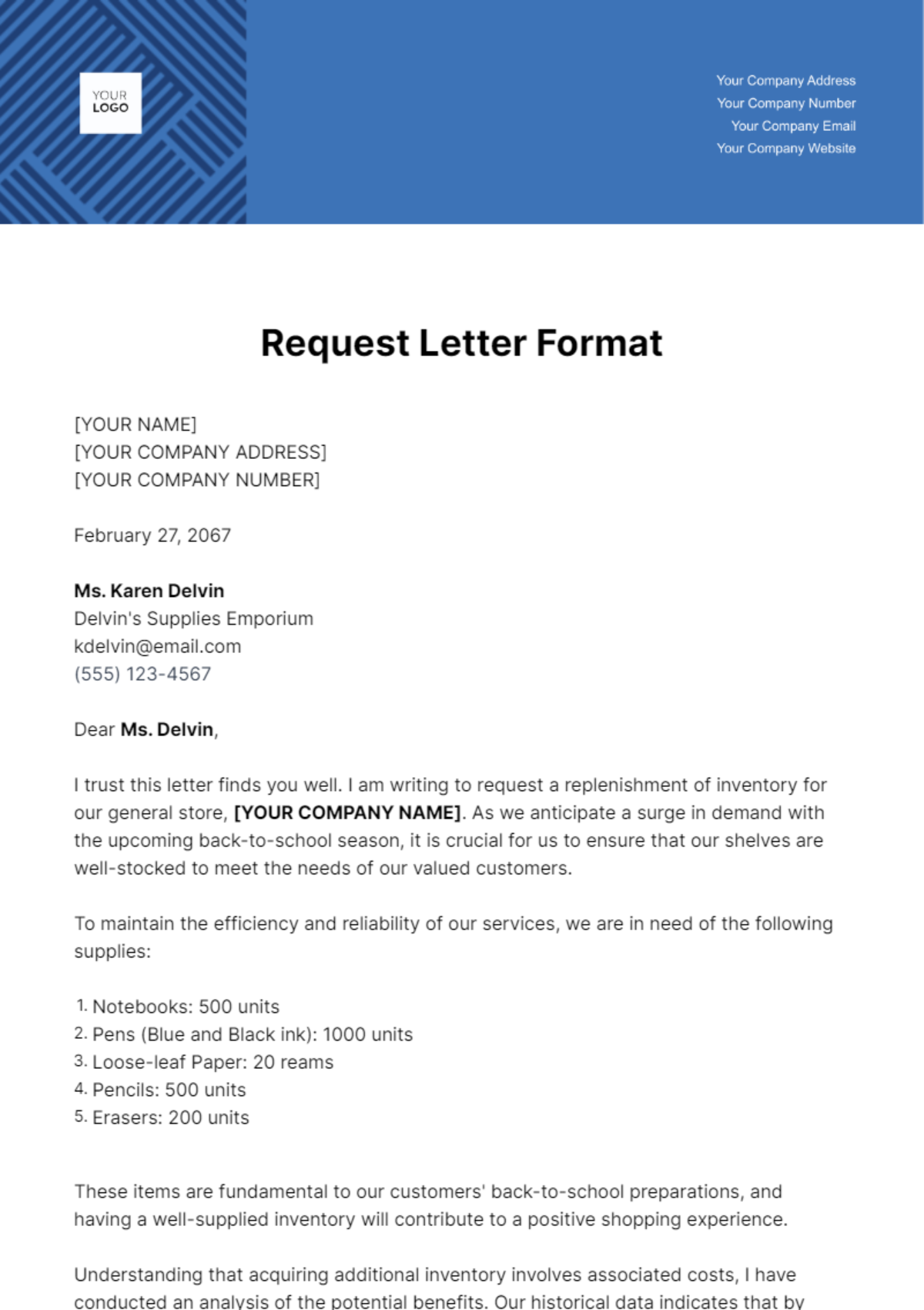 Request Letter Format  Template - Edit Online & Download